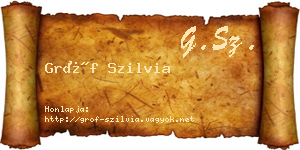 Gróf Szilvia névjegykártya